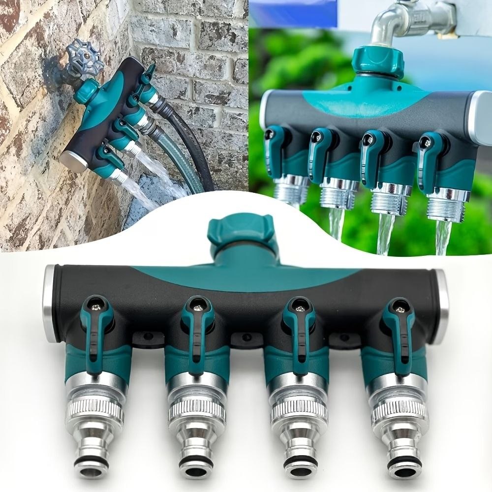 Distributeur d'eau 4 voies pour robinet de jardin avec vannes indépendantes