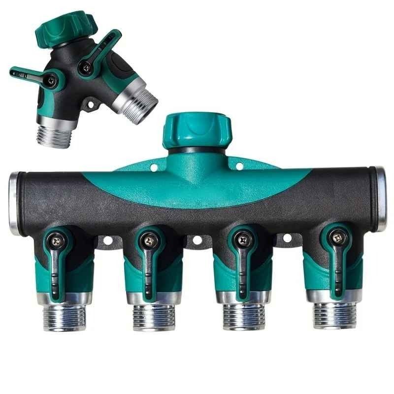 Distributeur d'Eau 4 Voies pour Robinet de Jardin