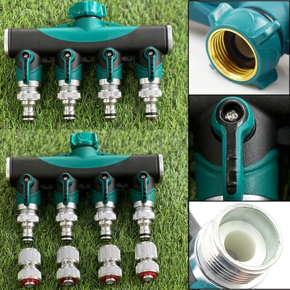 Distributeur d'Eau 4 Voies pour Robinet de Jardin