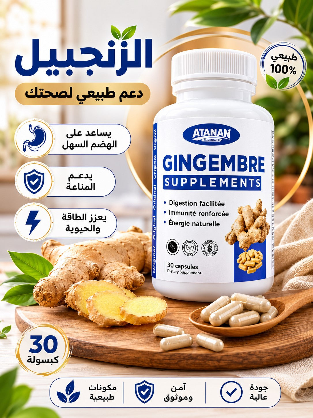 Gingembre Supplements Atanan 30 capsules